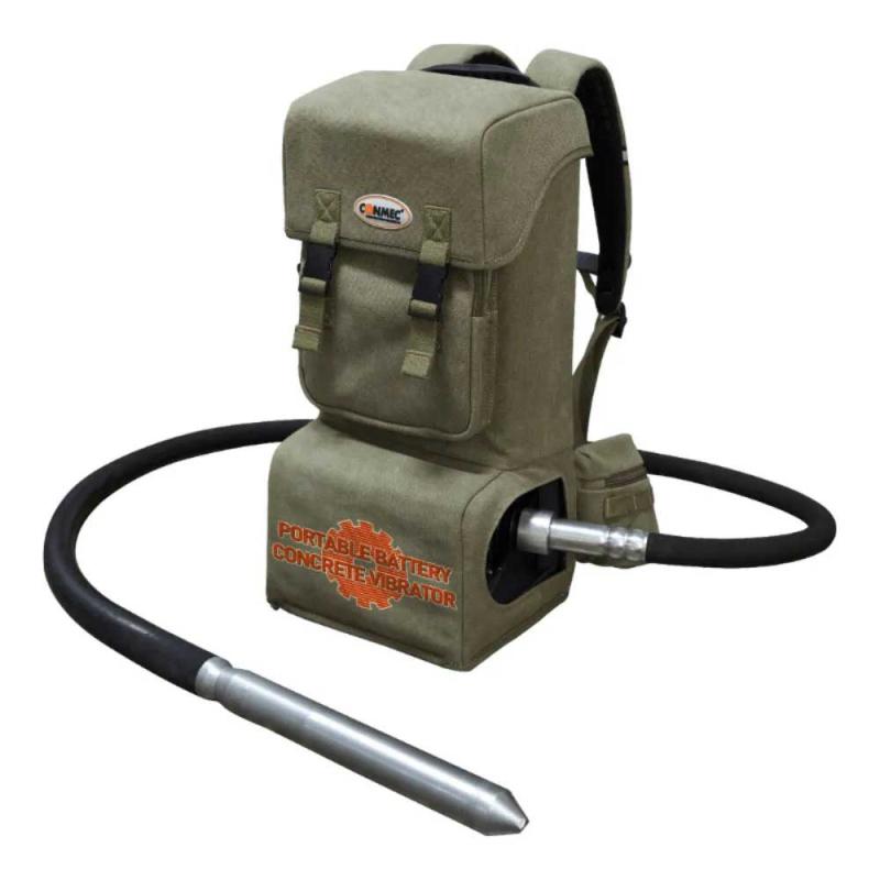 CPV-E Backpack akumulatorowy wibrator plecakowy do betonu z wałkiem 2m i buławą 40mm z baterią i ładowarką CONMEC