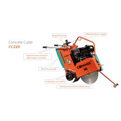 CC220-5E Piła przecinarka do betonu i asfaltu półautomatyczny napęd CONMEC